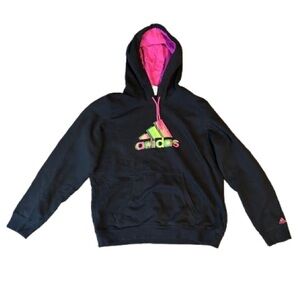 Adidas Black and Pink Hoodie